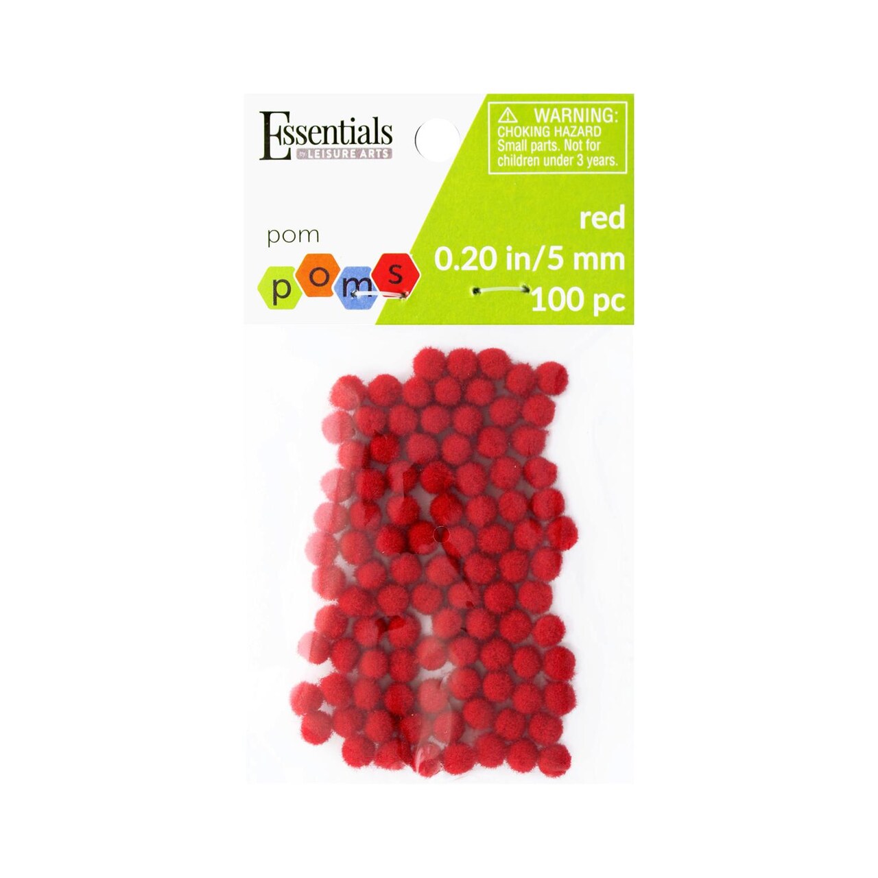 Essentials By Leisure Arts Pom Poms - Red - 5Mm 100 Piece Pom Poms Arts And Crafts Red Pompoms For Crafts Craft Puff Balls For Crafts